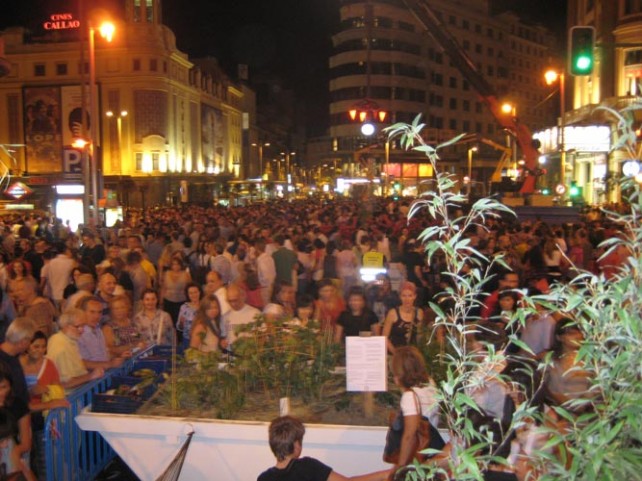 Contenedor-huerto en Gran Via